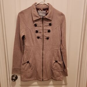 Vanity Women's Utility Jacket in Tan with Button Accents